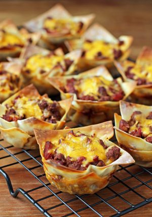 Chili Wonton Cups - Emily Bites