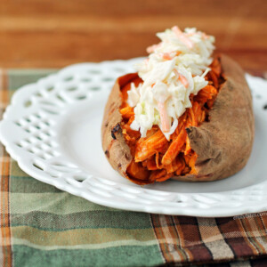 Buffalo Chicken Stuffed Sweet Potatoes
