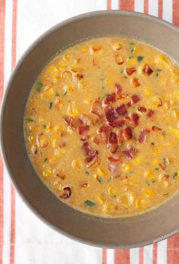 Roasted Corn Soup - Emily Bites