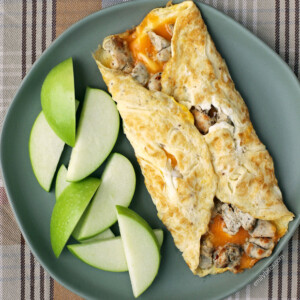 Turkey Sausage and Cheddar Omelet