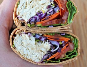 Chicken Hummus Veggie Wrap