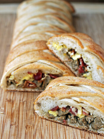 Bacon Sausage Egg and Cheese Braid