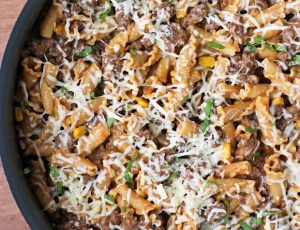 Beef Enchilada Pasta Skillet