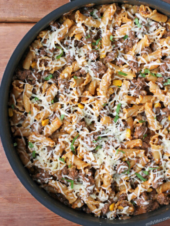 Beef Enchilada Pasta Skillet