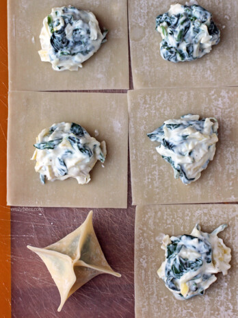 Spinach Artichoke Wonton Bites