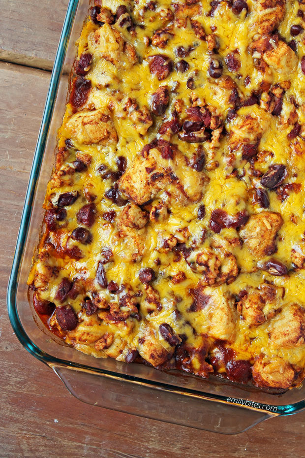 Bubble Up Chili Cheese Dog Casserole - Emily Bites