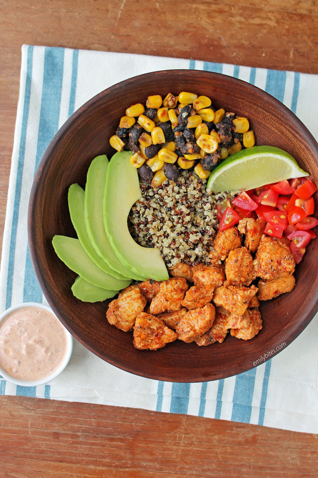 Southwest Chicken Quinoa Bowls - Emily Bites