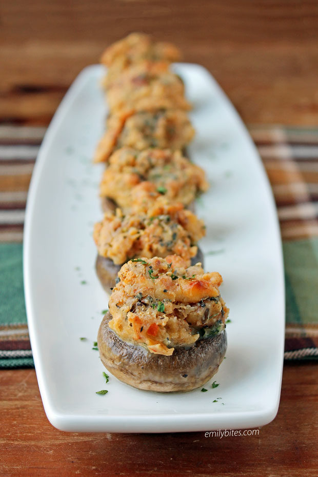 Turkey Sausage Stuffed Mushrooms