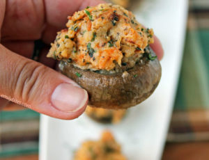 Turkey Sausage Stuffed Mushrooms