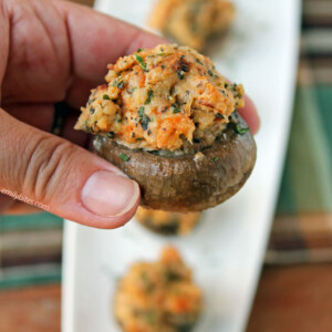 Turkey Sausage Stuffed Mushrooms