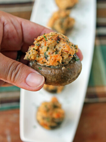 Turkey Sausage Stuffed Mushrooms