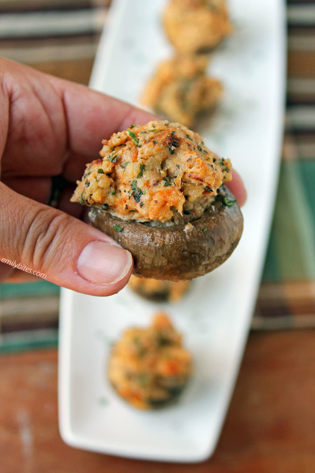 Turkey Sausage Stuffed Mushrooms