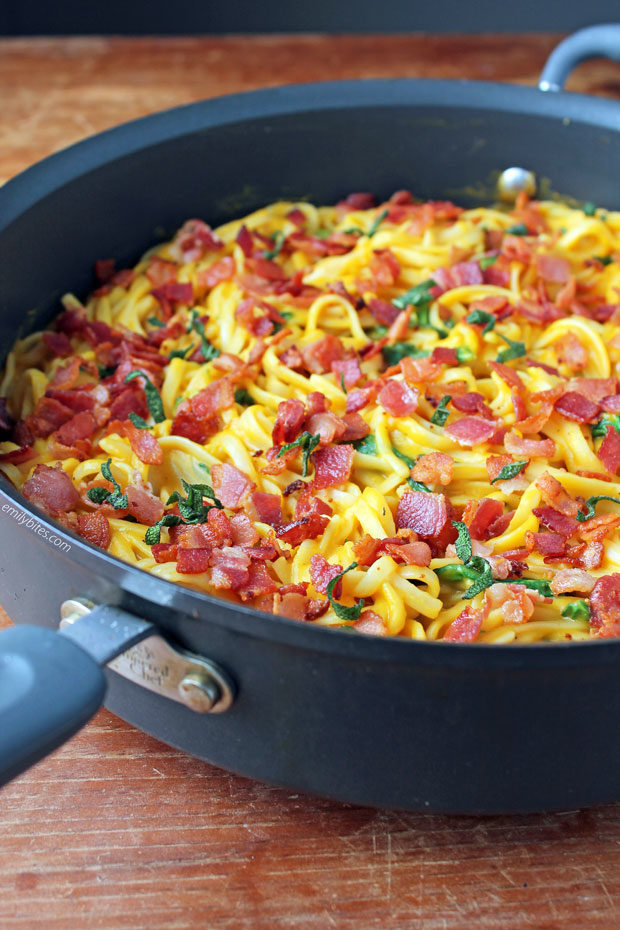 Butternut Squash Pasta with Bacon