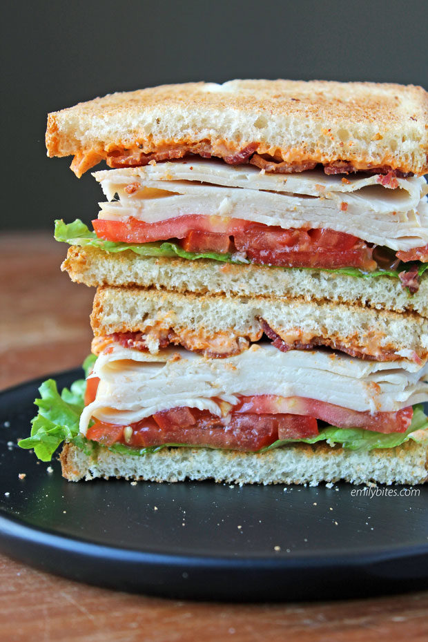 Cajun Turkey Club Sandwich - Emily Bites