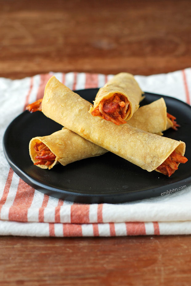 Cheesy Bacon BBQ Chicken Taquitos