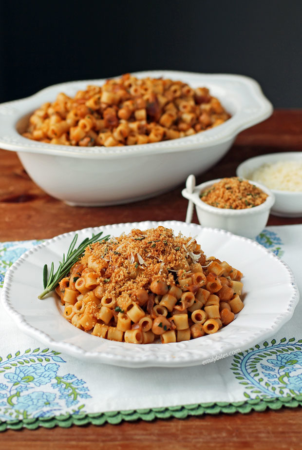 Pasta with Chickpeas - Emily Bites