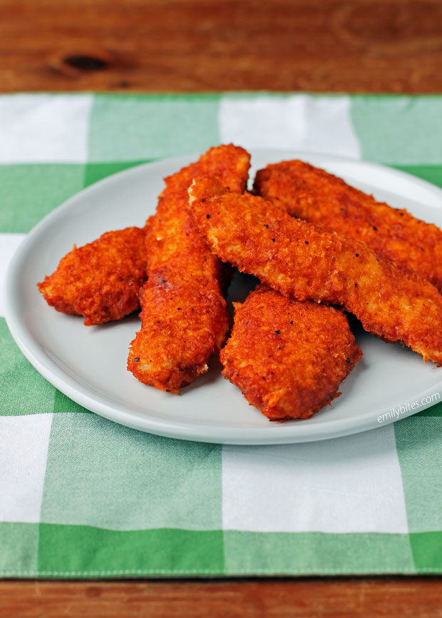 Baked Hot Barbecue Chicken Tenders side view