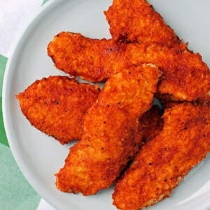 Baked Hot Barbecue Chicken Tenders on a plate