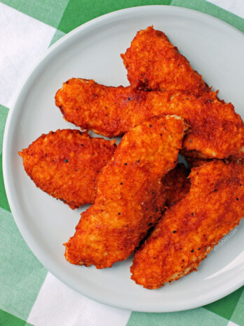 Baked Hot Barbecue Chicken Tenders on a plate