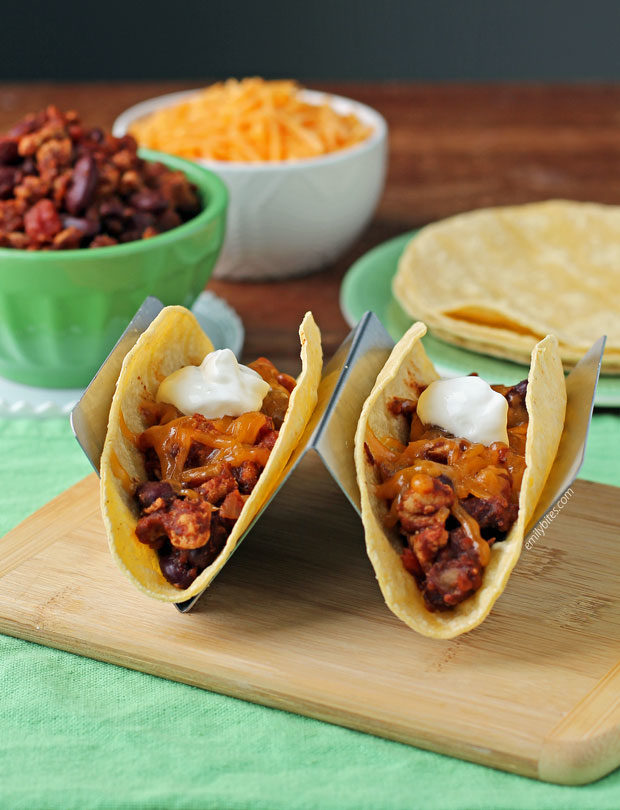 Chili Cheese Tacos - Emily Bites