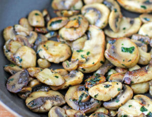 Garlic Herb Mushrooms in a pan