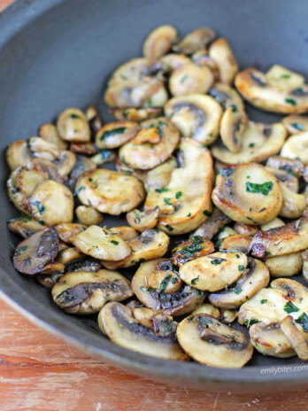 Garlic Herb Mushrooms in a pan