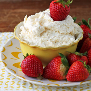 Cheesecake Fruit Dip with strawberries