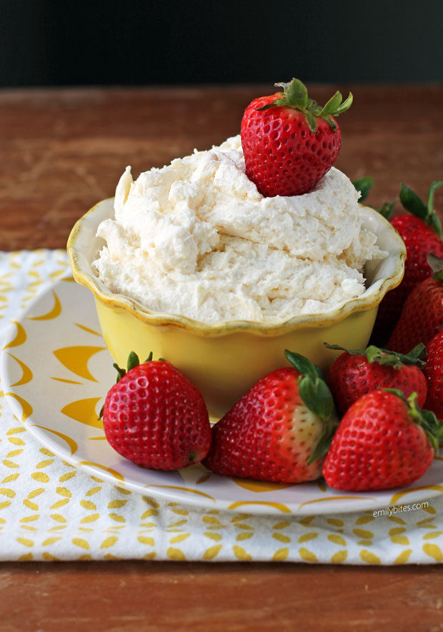 Cheesecake Fruit Dip with strawberries