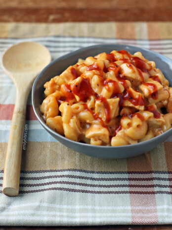 One-Pot Barbecue Chicken Mac and Cheese in a bowl