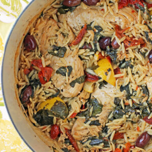 One-Pot Mediterranean Chicken with Orzo
