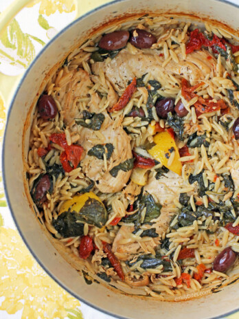 One-Pot Mediterranean Chicken with Orzo