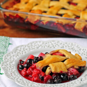 A serving of Braided Crescent Berry Dessert Bake