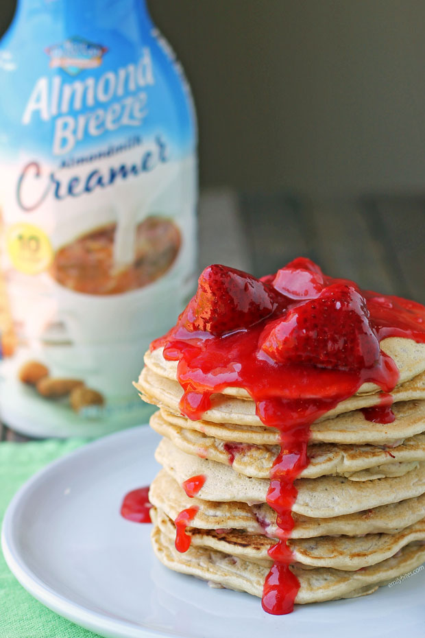 Strawberry Almond Cream Pancakes Emily Bites