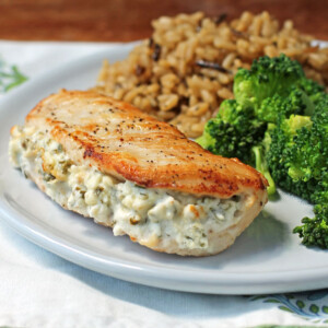 Cream Cheese and Herb Stuffed Chicken side view
