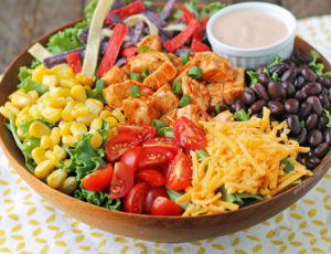 Barbecue Ranch Chicken Salad in a bowl