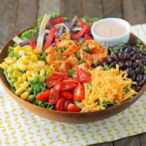 Barbecue Ranch Chicken Salad in a bowl