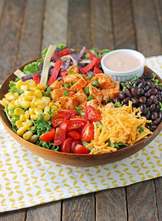 Barbecue Ranch Chicken Salad in a bowl