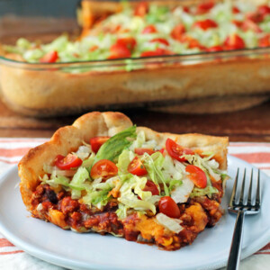 Deep Dish Taco Casserole piece