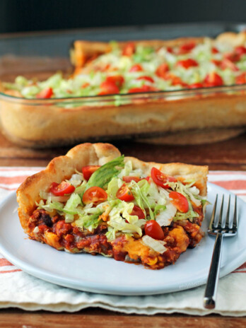Deep Dish Taco Casserole piece