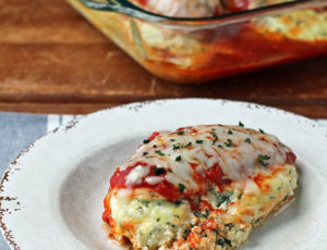 Ricotta Stuffed Chicken Bake on a plate