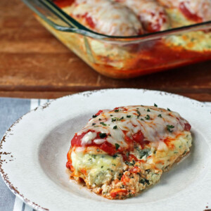 Ricotta Stuffed Chicken Bake on a plate