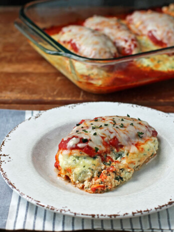 Ricotta Stuffed Chicken Bake on a plate