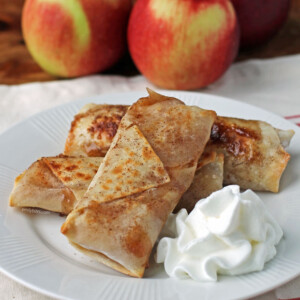 Apple Pie Egg Rolls on a plate