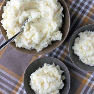 Classic Mashed Potatoes overhead view
