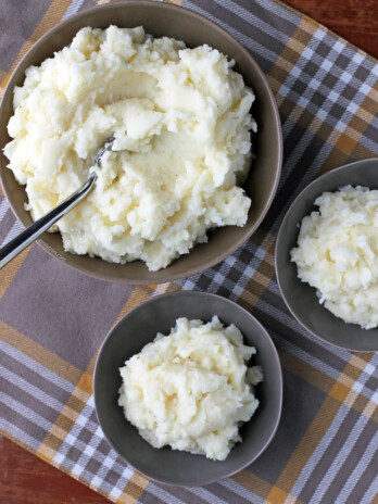 Classic Mashed Potatoes overhead view