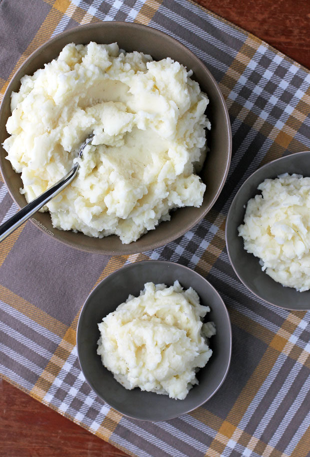 Classic Mashed Potatoes overhead view