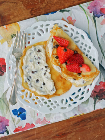 Cannoli Crepes with Strawberries