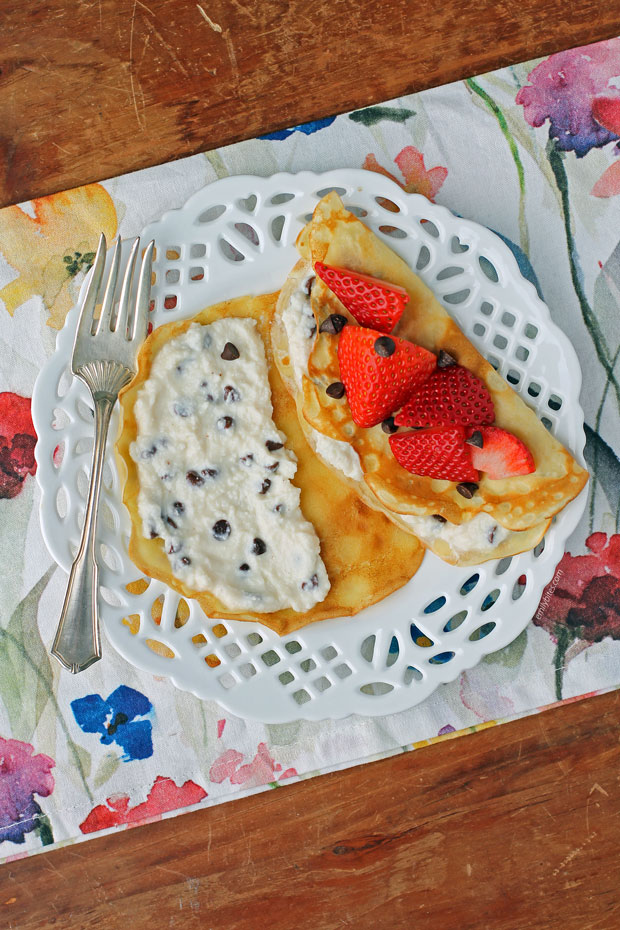 Cannoli Crepes with Strawberries