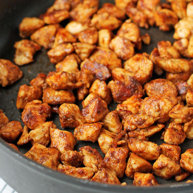 Blackened Chicken Bites close up