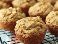 Carrot Muffins on a cooling rack